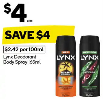 Woolworths Lynx deodorant body spray offer