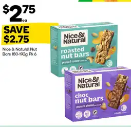 Woolworths Nice & natural nut bars offer