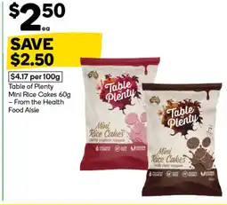 Woolworths Table of plenty mini rice cakes offer