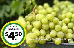 Woolworths Australian white seedless grapes offer