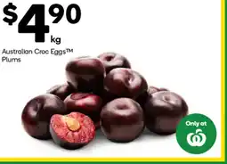 Woolworths Australian croc eggs plums offer