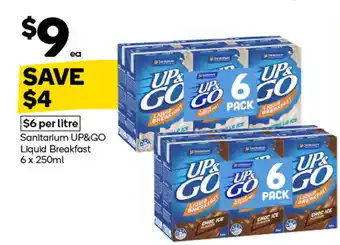 Woolworths Sanitarium up&go liquid breakfast offer
