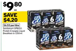 Woolworths sanitarium up&go protein energize liquid breakfast offer