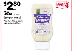 Woolworths Woolworths extreme garlic aioli offer