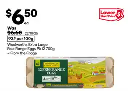 Woolworths Woolworths extra large free range eggs offer