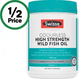 Woolworths Swisse Ultiboost Odourless High Strength Wild Fish Oil Capsules offer