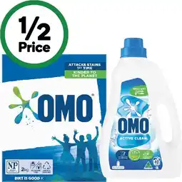 Woolworths OMO Laundry Liquid 2 Litre, Powder 2 kg or Capsules Pk 28 offer