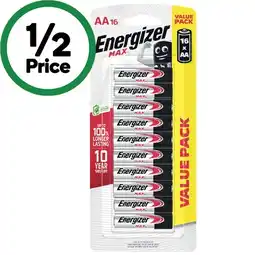 Woolworths Energizer Max Batteries AA or AAA Pk 16 offer