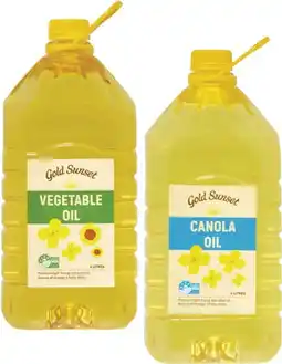Coles Gold Sunset Vegetable or Canola Oil 4 Litre offer