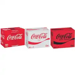 Woolworths Coca-Cola Classic, Diet or Zero Sugar Soft Drink Varieties 30 x 375ml offer