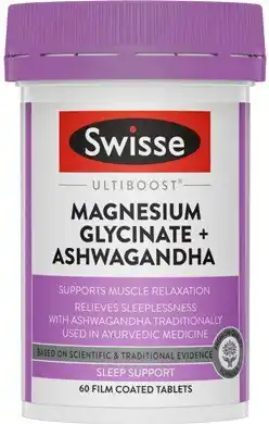 Coles Swisse Ultiboost Magnesium Glycinate + Ashwagandha Tablets offer