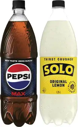 Coles Pepsi or Solo Soft Drink 1.25 Litre offer