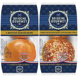 Woolworths Brioche Gourmet Plain or Seeded Burger Buns 250g Pk 4 offer