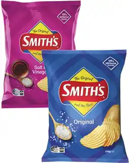 Coles Smith's Crinkle Cut Potato Chips-170g offer