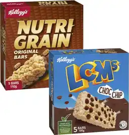 Coles Kellogg's LCMs or Nutri Grain Bars 5 Pack 100g-110g offer