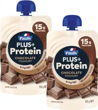 Coles Pauls Plus+ Protein Yoghurt Pouch offer