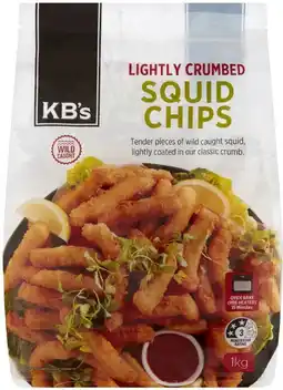 Coles KB's Tender Squid Chips Lightly Crumbed offer