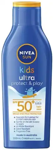 Coles Nivea Sun Kids Ultra Protect & Play Sunscreen SPF50+ offer