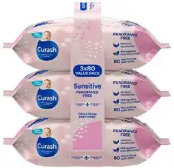 Coles Curash Fragrance Free Sensitive Skin Baby Wipes offer