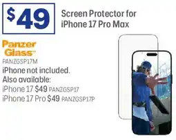 Officeworks Panzer glass screen protector iphone 17 pro max offer