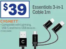 Officeworks Essentials mfi lightning cable offer