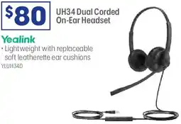 Officeworks Uh34 dual corded on-ear headset offer