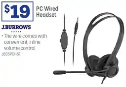 Officeworks J.burrows pc wired headset offer