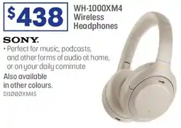 Officeworks Wh-1000xm4 wireless headphones offer
