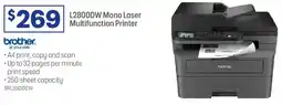 Officeworks L2800dw mono laser multifunction printer offer
