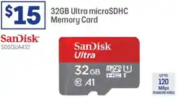 Officeworks Ultra microSDHC Memory Card offer