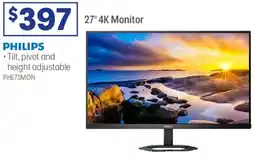 Officeworks Philips 27 4k monitor offer