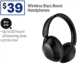 Officeworks Wireless bass boost headphones offer