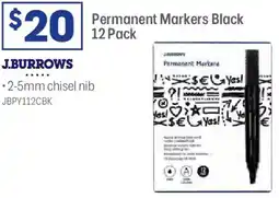 Officeworks Permanent Markers Black offer