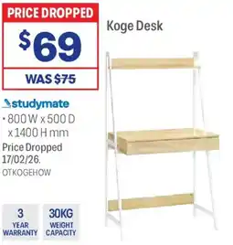 Officeworks Koge desk offer