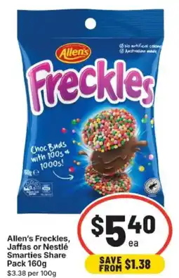 IGA Allen's Freckles, Jaffas or Nestlé Smarties Share Pack offer