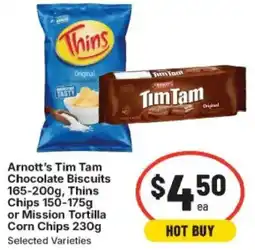 IGA Chocolate Biscuits , Thins Chips or Mission Tortilla Corn Chips offer