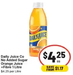 IGA No Added Sugar Orange Juice +Fibre offer