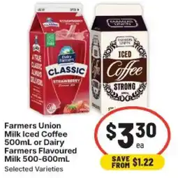 IGA Milk Iced Coffee or Dairy Farmers Flavoured Milk offer