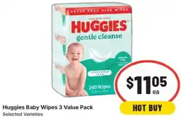 IGA Huggies baby wipes 3 value pack selected varieties offer