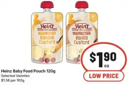 IGA Heinz baby food pouch selected varieties offer