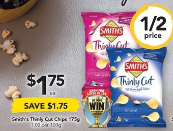 Drakes Smith's Thinly Cut Chips 175g offer