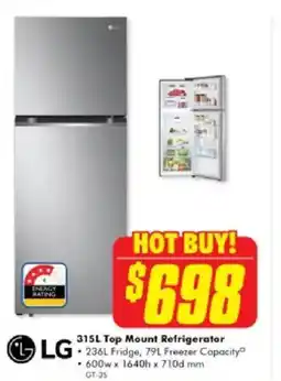 The Good Guys Lg top mount refrigerator offer