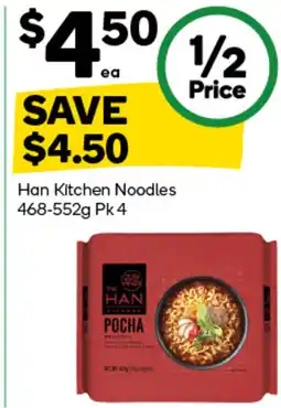 Woolworths Han kitchen noodles offer