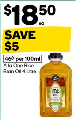 Woolworths Alfa one rice bran oil offer