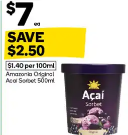 Woolworths Amazonia original acai sorbet offer