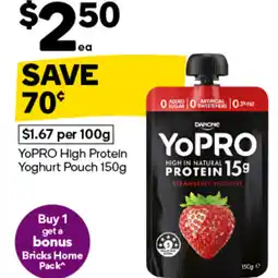 Woolworths Yopro high protein yoghurt pouch offer