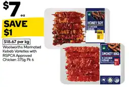 Woolworths Woolworths marinated kebab varieties with rspca approved chicken offer