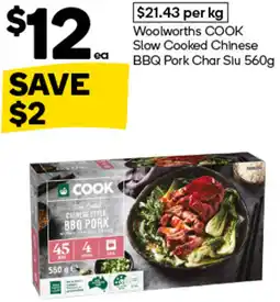 Woolworths woolworths cook slow cooked chinese bbq pork char siu offer