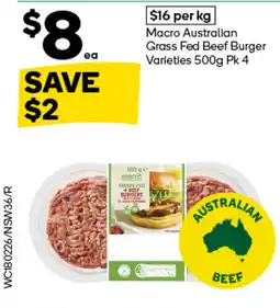 Woolworths Macro australian grass fed beef burger offer