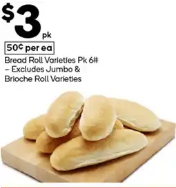 Woolworths Bread roll varieties offer